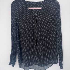T TAHARY Black Polka Dot Women's Top. Size M